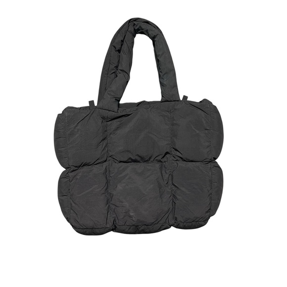 Puffer Chunky Nylon Tote In Black - Picture 1 of 7